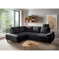Eckschlafsofa Positano Schwarz S: 206x265 Cm - Wildeiche/Schwarz, MODERN, Textil (206/265cm) - Livetastic