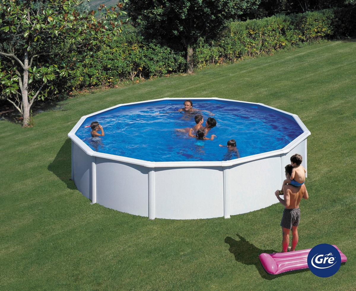Pool-set Gre Fidji Kit550eco - Weiß, KONVENTIONELL, Metall (550/550/120cm) - Gre
