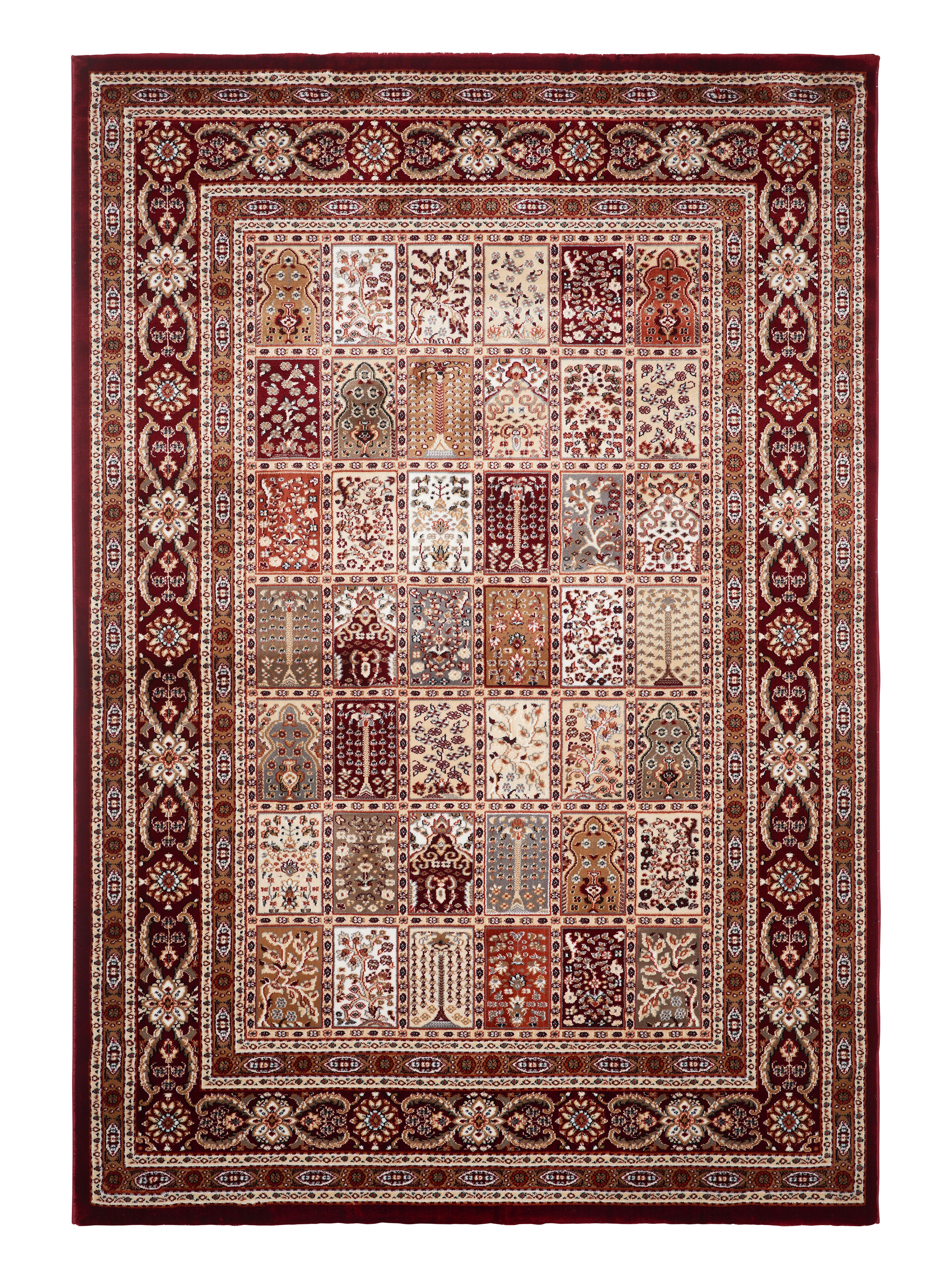 Orientalischer Webteppich Rot Naturfaser Alois 160x230cm Rechteckig