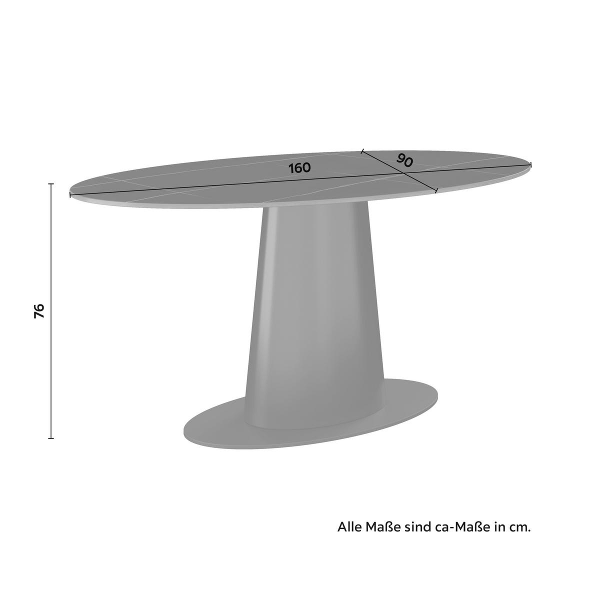 Jídelní stůl Thiago, š: 160 cm - černá, Moderní, kov/kompozitní dřevo (160/90/76cm) - Bessagi Home