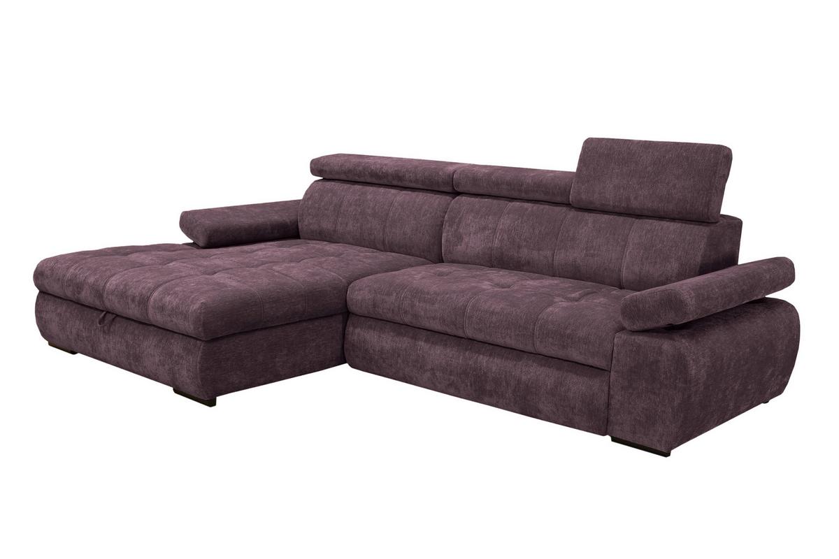Rohová sedačka VEGAS, ľavá, černicová ženilka - čierna/černicová, Design, drevo/textil (173/294cm)