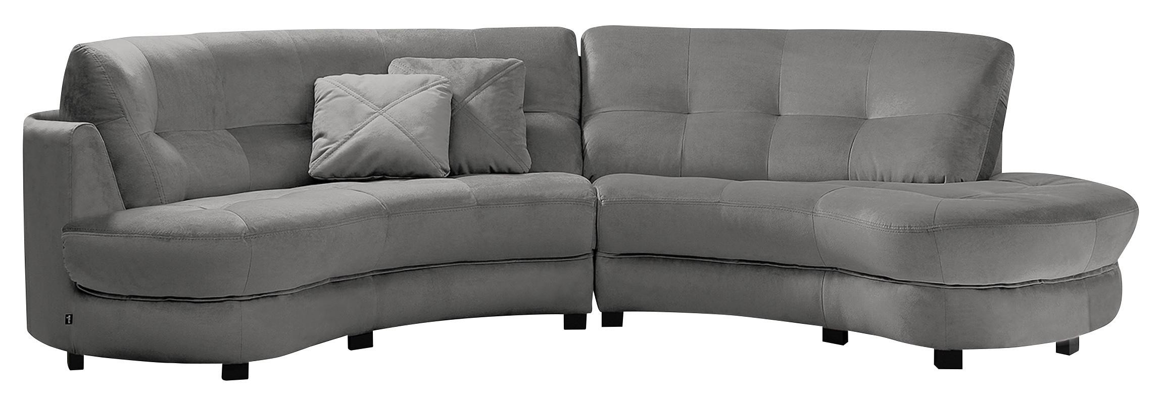 Ecksofa Bretania, Grau S: 300x113 cm - Schwarz/Grau, Design, Textil (300/113cm) - Livetastic