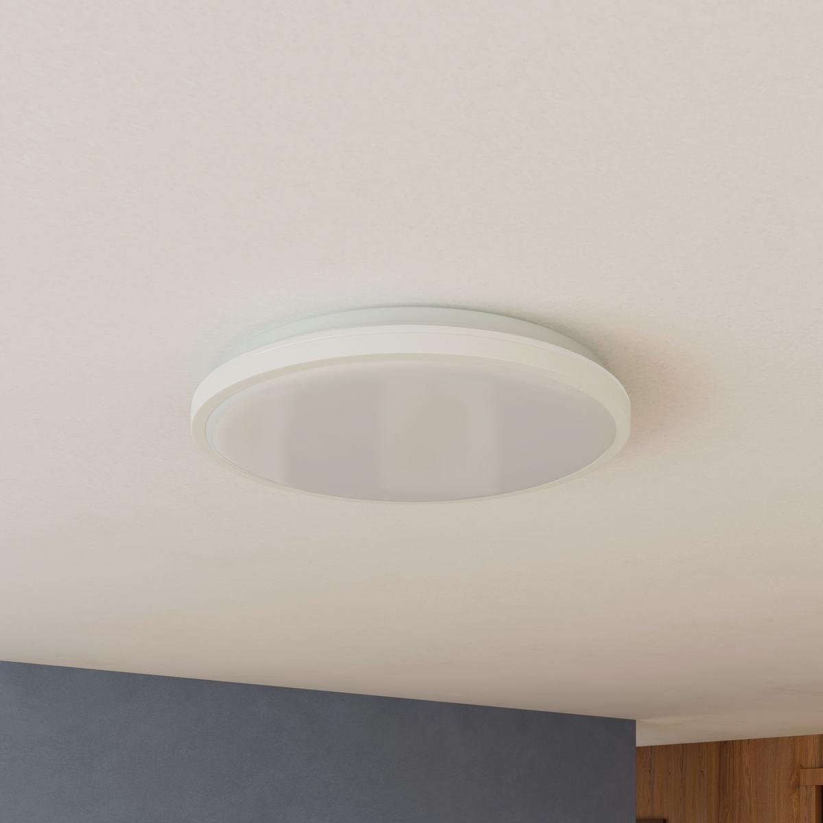 LED-Deckenleuchte, 4000K CESUR - Weiß, Basics, Kunststoff/Metall (39,2/4,2cm) - Luca Bessoni