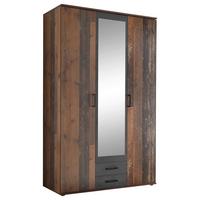 Drehtürenschrank Mit Spiegel B: 120 Cm Chicago - Schieferfarben/Akaziefarben, Basics, Glas/Holzwerkstoff (120/196/53,5cm) - MID.YOU
