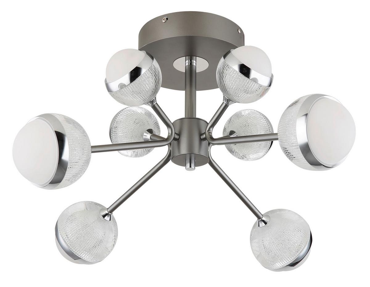 LED-Deckenleuchte 56011-8d - Klar/Titanfarben, KONVENTIONELL, Kunststoff/Metall (61/29cm) - Globo