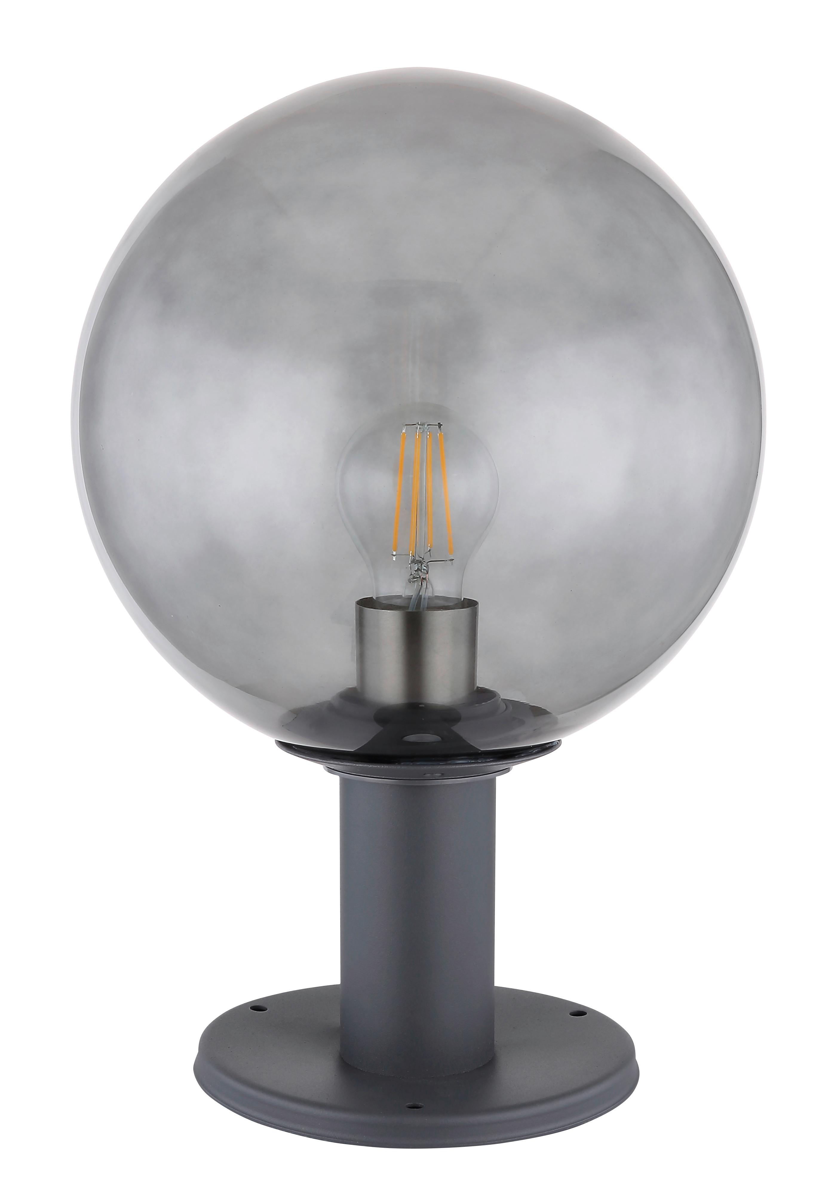 Außenleuchte 15 W Glas/Aluminium - Anthrazit, Basics, Glas/Metall (25/38cm) - Globo
