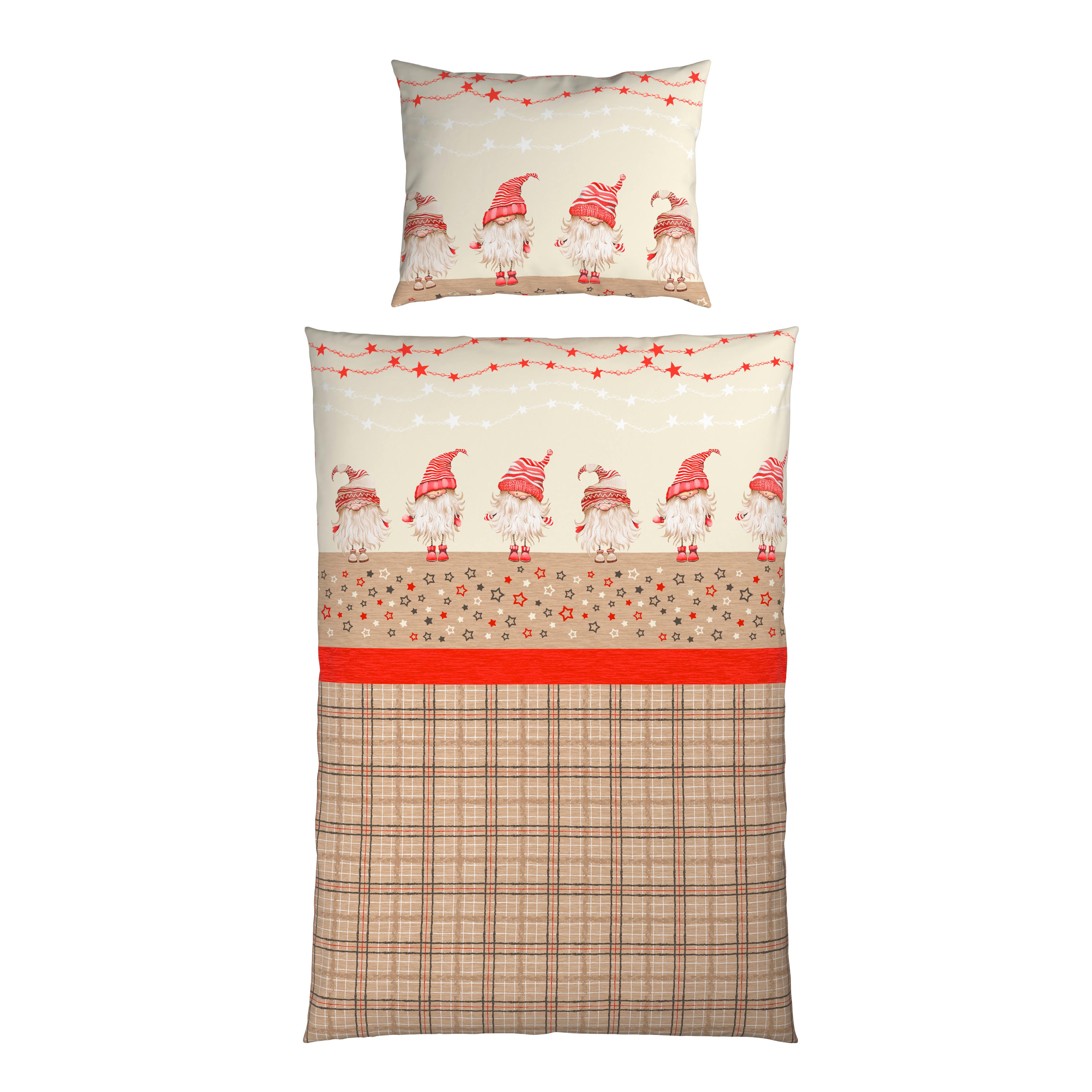 BETTWÄSCHE YULE - Beige/Rot, ROMANTIK / LANDHAUS, Textil - James Wood
