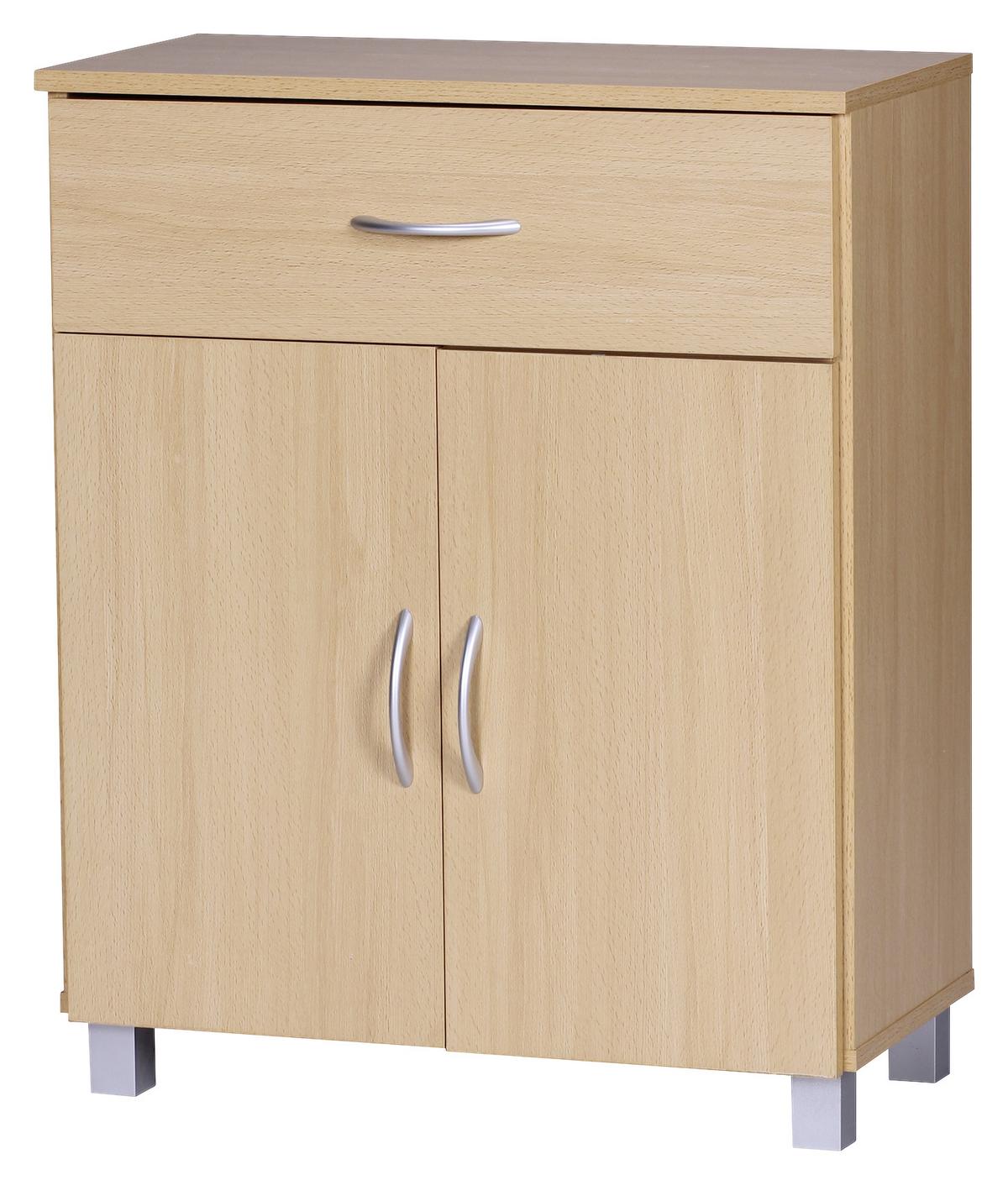 Komoda prírodná - farba buka/sivá, Konventionell, kompozitné drevo/plast (60/75/30cm) - MID.YOU