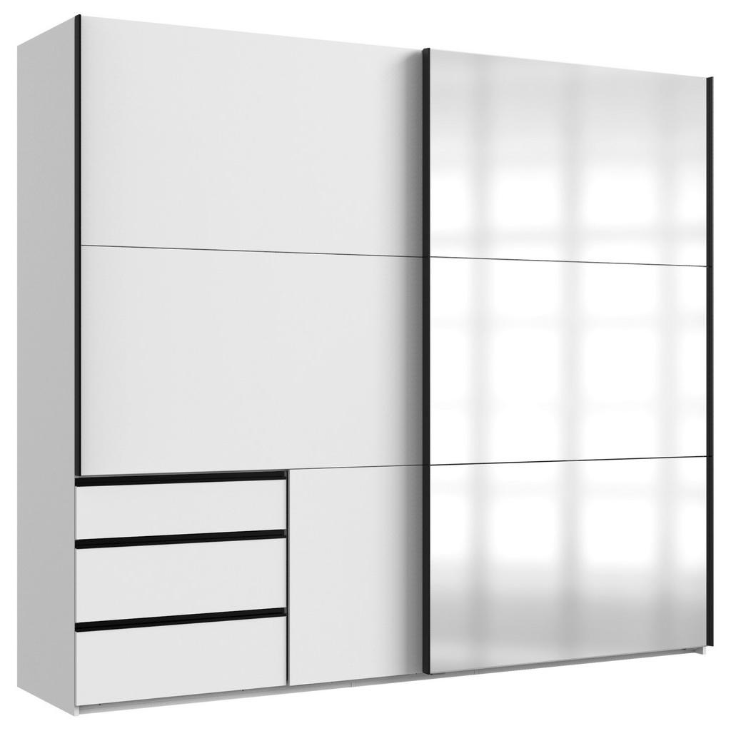 Schwebetürenschrank Level 36 A Weiß Dekor/spiegel, B: 250m