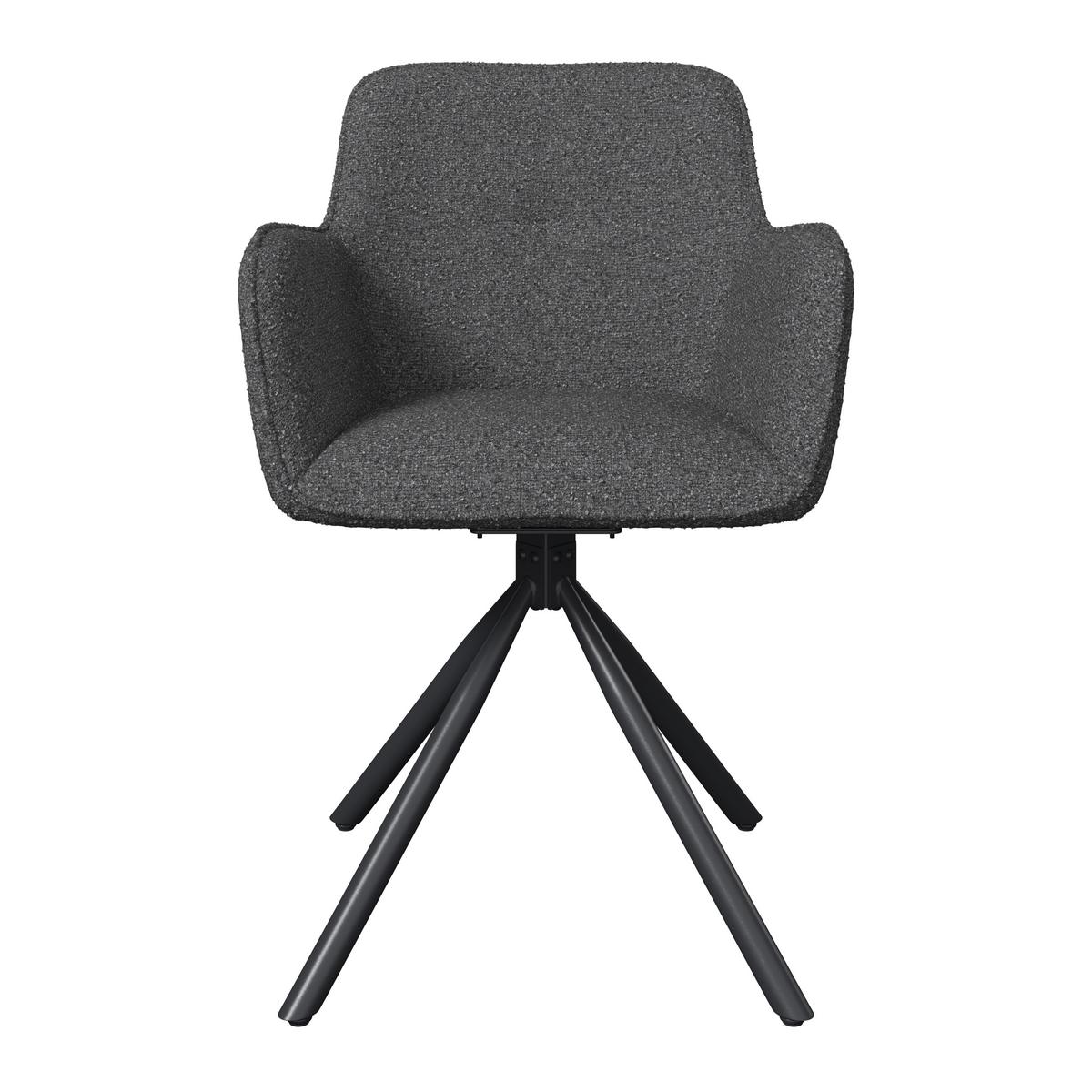 Gartensessel Christian - Dunkelgrau/Schwarz, MODERN, Textil/Metall (74/69/52cm) - Beldano