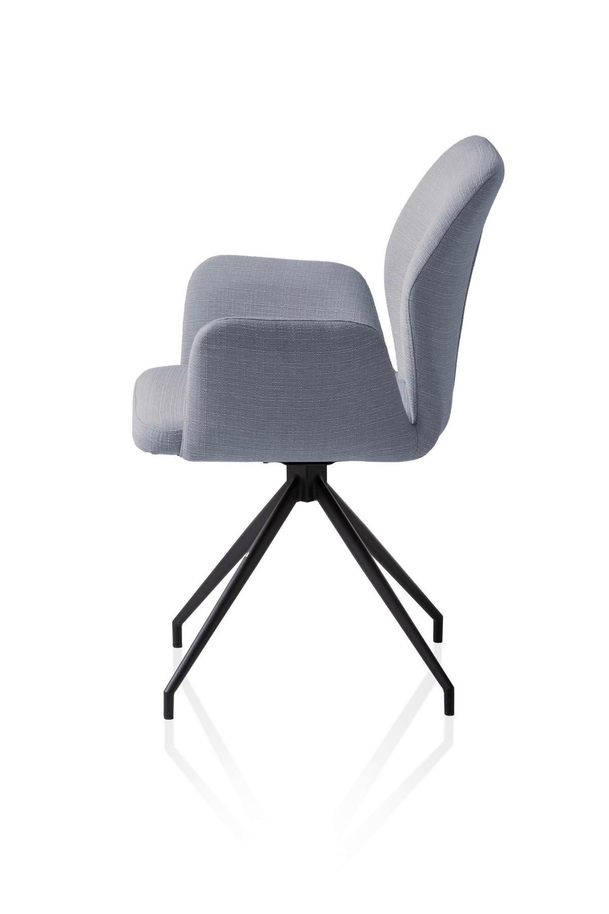 Armlehnstuhl Dunkelgrau B: 59cm - Dunkelgrau/Schwarz, MODERN, Textil/Metall (59/88/58cm) - Livetastic