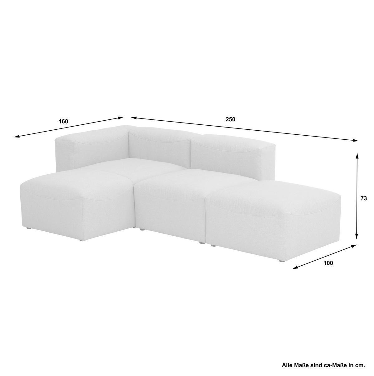 Ecksofa Lena Anthrazit Flachgewebe - Anthrazit, Design, Textil (250/73/160cm) - Max Winzer