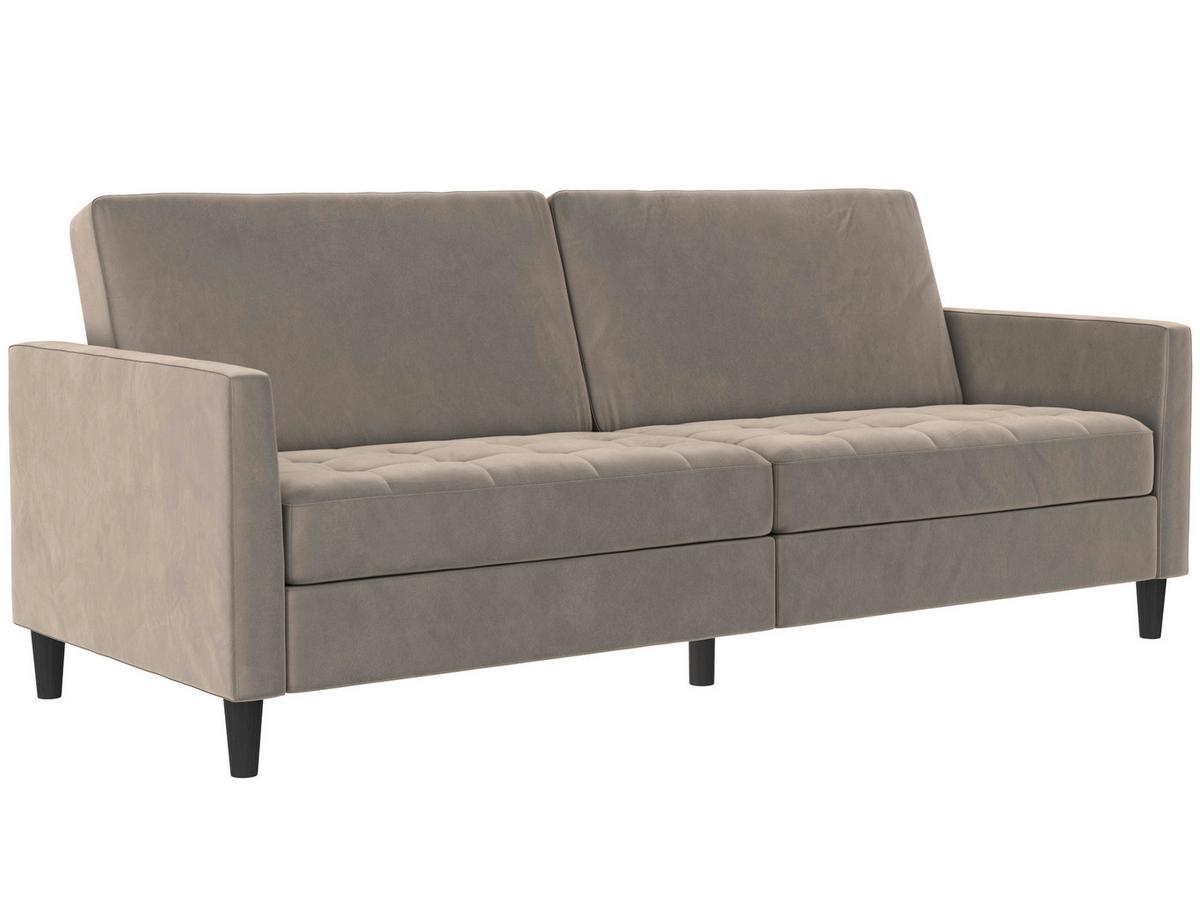 Schlafsofa Palermo Taupe, mit Schlaffunktion - Taupe/Schwarz, Basics, Textil (207/86/86cm) - Livetastic