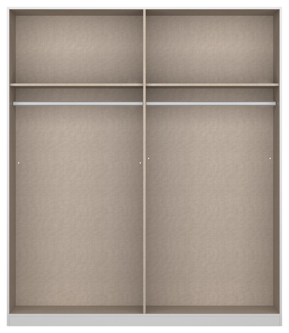 Drehtürenschrank Artemix 181 cm Weiß - Weiß Hochglanz/Weiß, MODERN, Glas/Holzwerkstoff (181/210/54cm) - Rauch Möbel