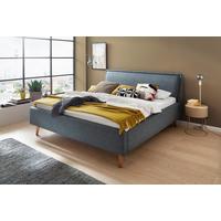 Polsterbett Frieda 180x200cm Blau - Blau/Eichefarben, KONVENTIONELL, Textil (180/200cm) - Livetastic