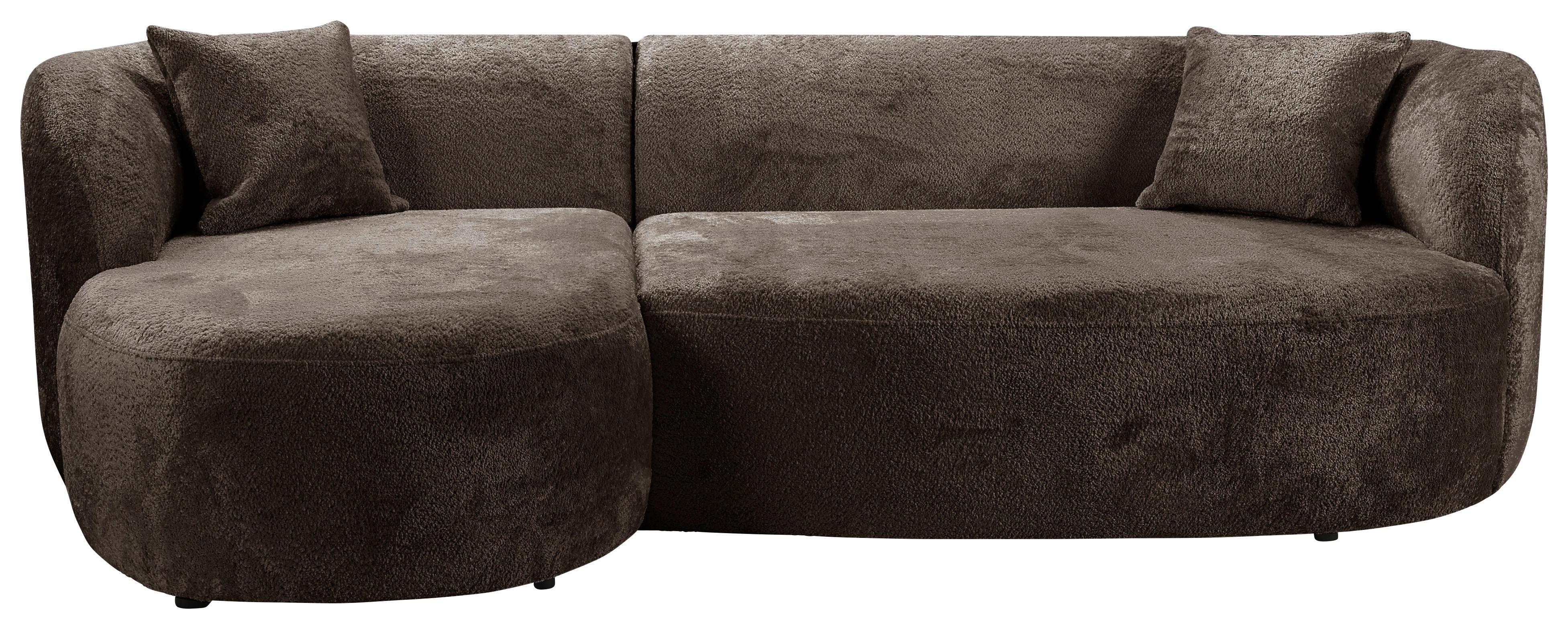 Ecksofa Flick Braun/schwarz, 143 Cm - Schwarz/Braun, Design, Textil (143/264cm) - MID.YOU