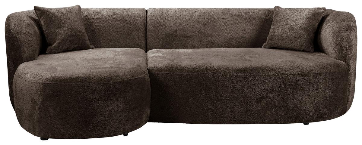 Ecksofa Flick Braun/schwarz, 143 Cm - Schwarz/Braun, Design, Textil (143/264cm) - MID.YOU