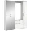 Garderobe Projekt X Weiß B: 152 Cm - Weiß Hochglanz/Silberfarben, MODERN, Glas/Holzwerkstoff (152/193/34cm) - MID.YOU