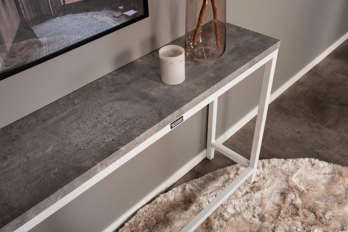 Beistelltisch Rise - Hellgrau/Weiß, Design, Holzwerkstoff/Metall (110/30/80cm) - Livetastic