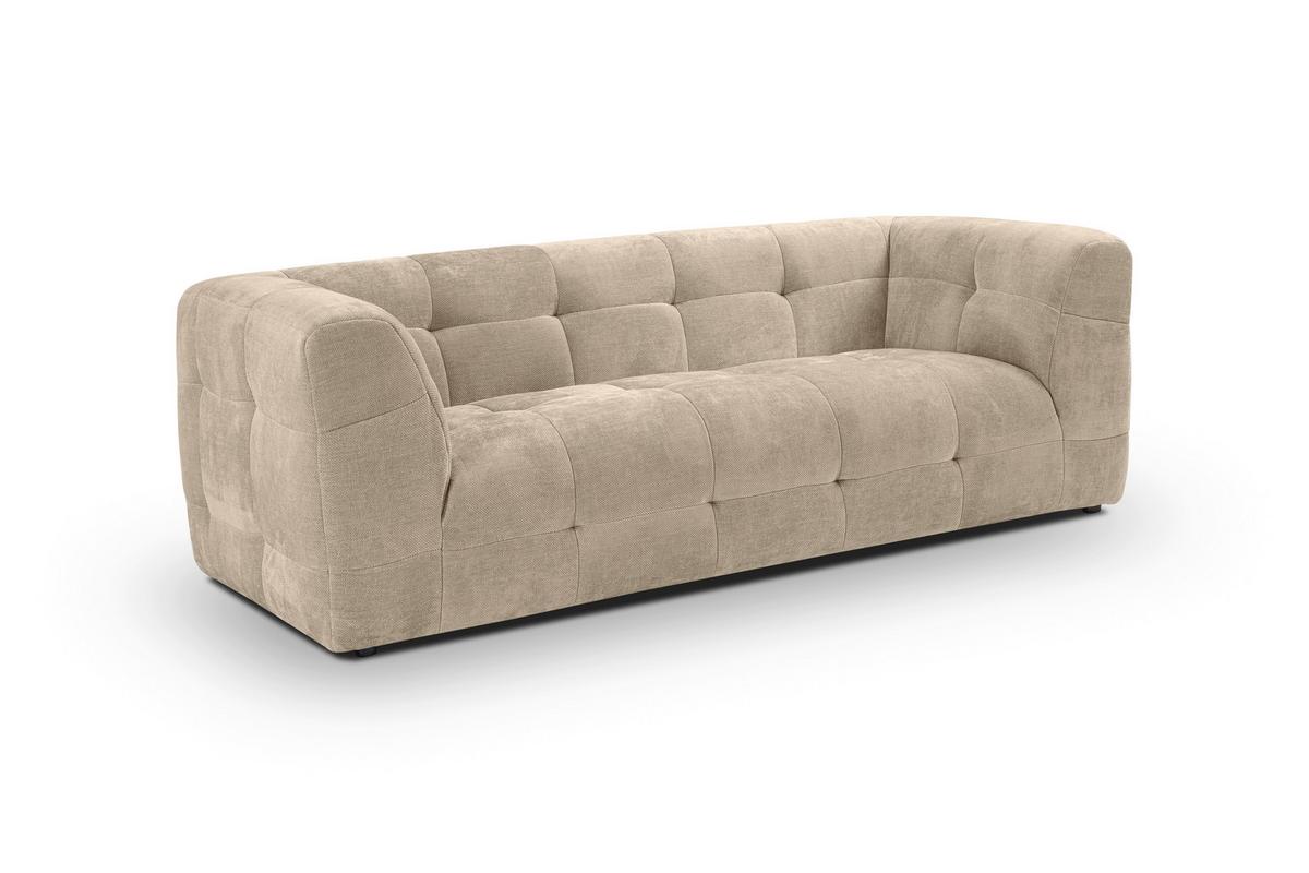 3-Sitzer-Sofa Tenso Beige B: 217cm - Beige/Schwarz, Basics, Holz/Textil (217/72/96cm) - MID.YOU