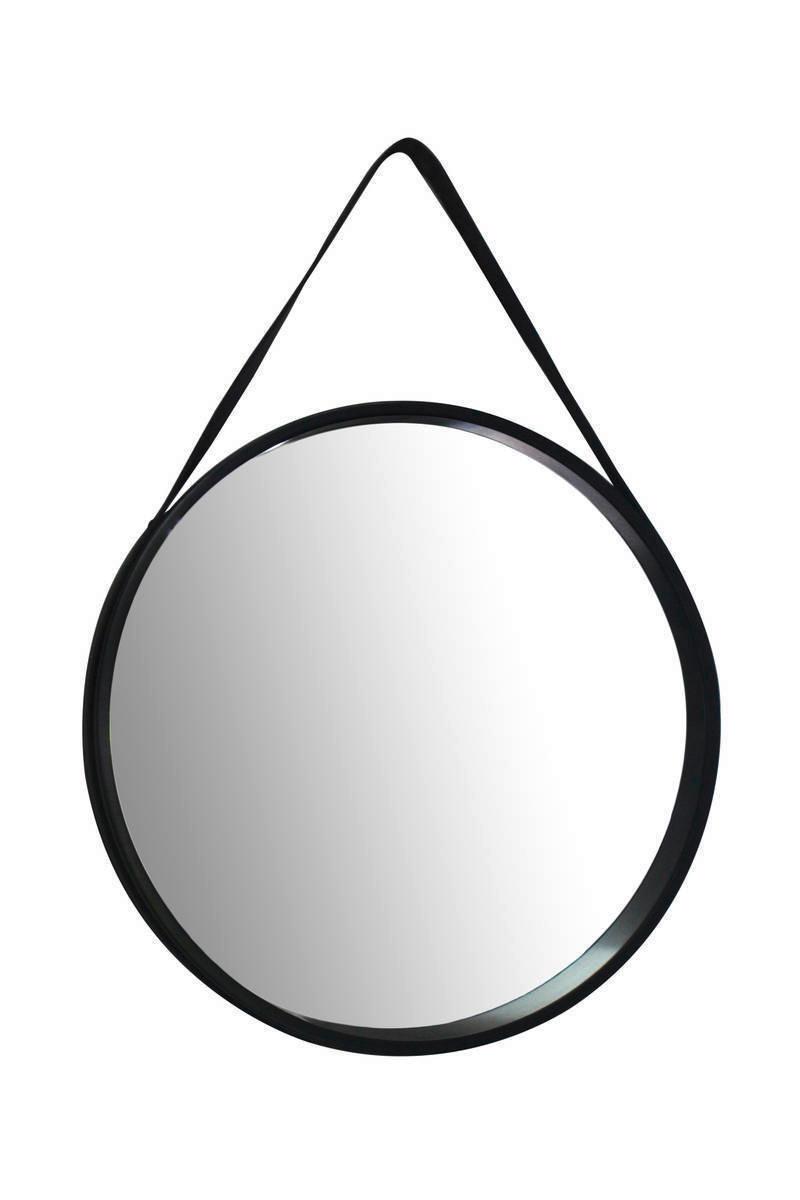 Wandspiegel Rund D: 49,5 cm Schwarzer Rahmen - Schwarz, Basics, Glas/Kunststoff (49,5/49,5/3,5-7,5cm)