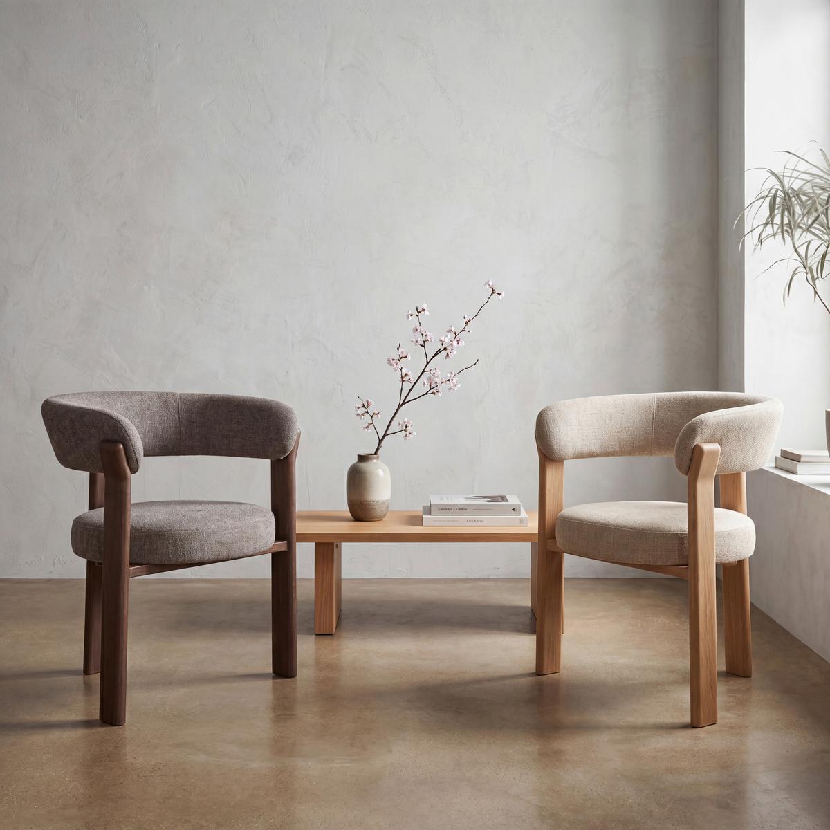 Armlehnstuhl Granada Beige B: 62 cm - Eichefarben/Beige, MODERN, Textil/Metall (62/74/56,5cm) - Livetastic