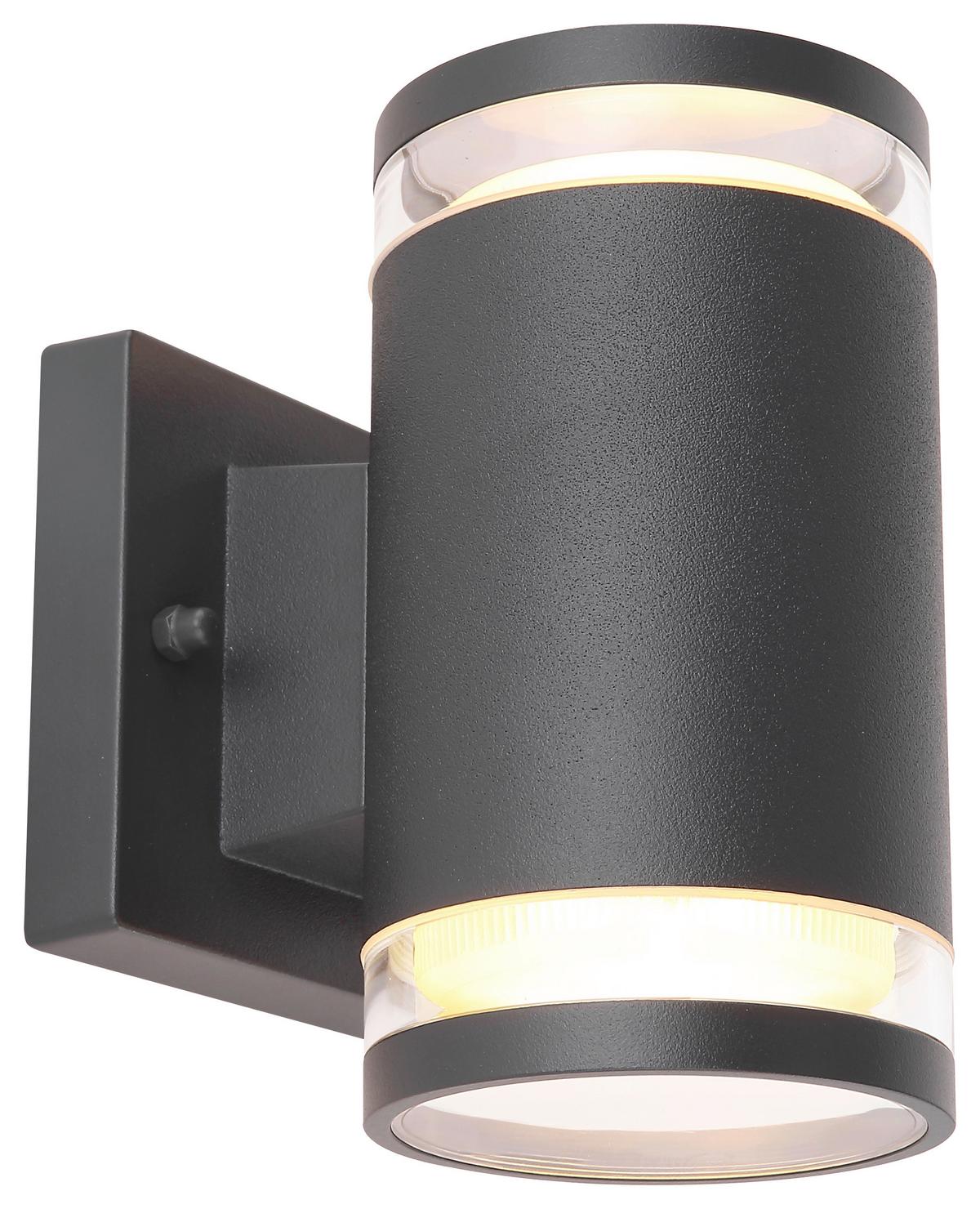 Led Außenleuchte Alcala 11 Watt Aluminium Wandmontage - Klar/Anthrazit, Basics, Glas/Metall (10/16,5cm) - Globo