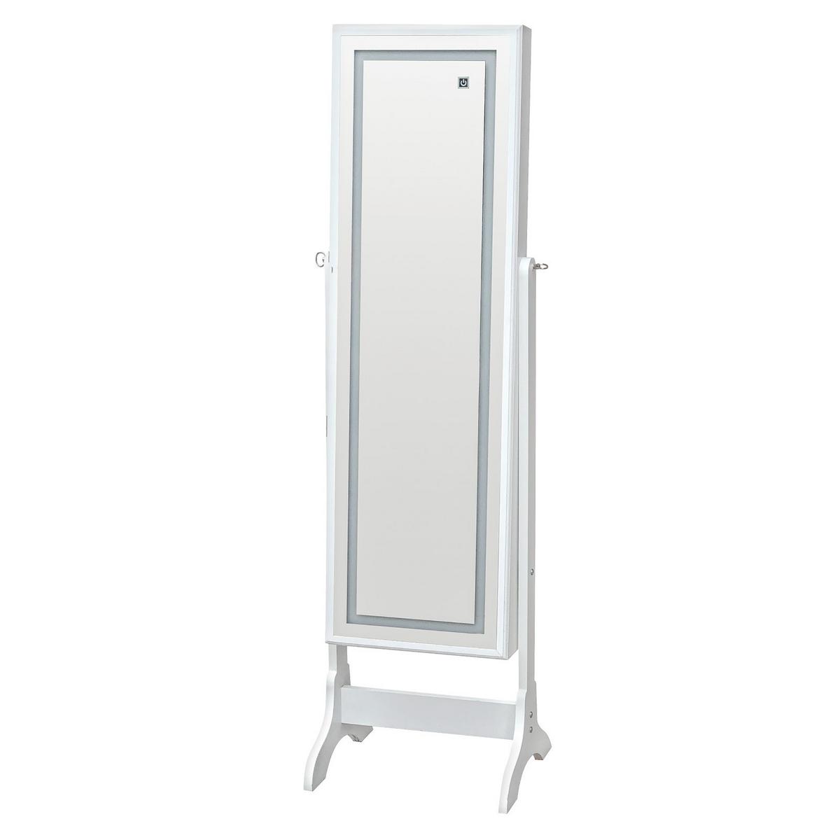 Ékszeres Szekrény Miri - fehér, Modern, faalapú anyag/Üveg (41/148/37cm)