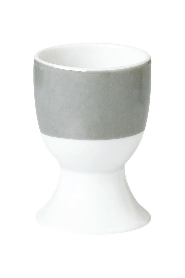 Eierbecherset Grau Weiß 6-teilig D: 4,5 cm - Weiß/Grau, Basics, Keramik (4,5/6,5cm) - Van Well