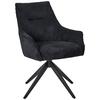 Armlehnstuhl Yuki Schwarz Gepolstert - Schwarz, LIFESTYLE, Textil/Metall (61/87/65cm) - MID.YOU