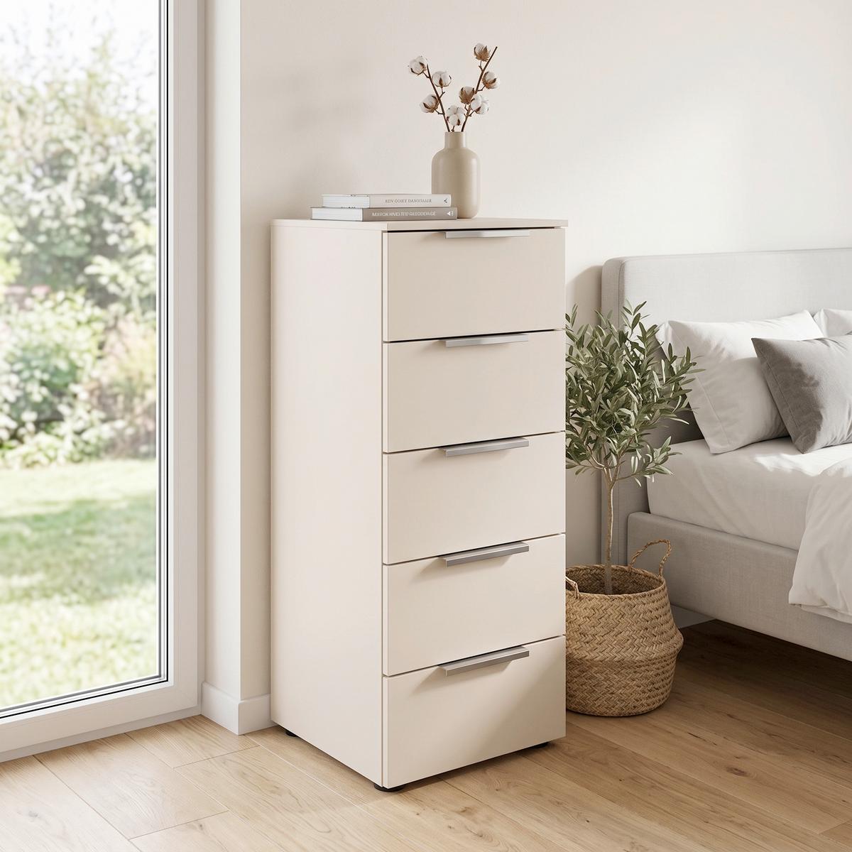 KOMMODE Flipp Champagner B: 40 cm - Champagner/Schwarz, MODERN, Holzwerkstoff (40/100/42cm) - Rauch Möbel