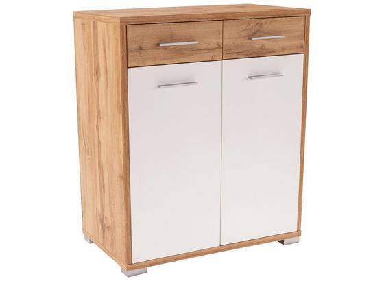 Komoda Q-big Qbk02 - bílá/tmavě hnědá, Moderní, dřevo (98/105/44cm) Komoda Q-big Qbk02 - bílá/tmavě hnědá, Moderní, dřevo (98/105/44cm)