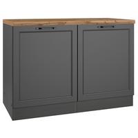 Spülenunterschrank Meran B: 120 Cm Grau/eiche Dekor - Eiche Wotan/Grau, LIFESTYLE, Holzwerkstoff (120/86/60cm) - Held