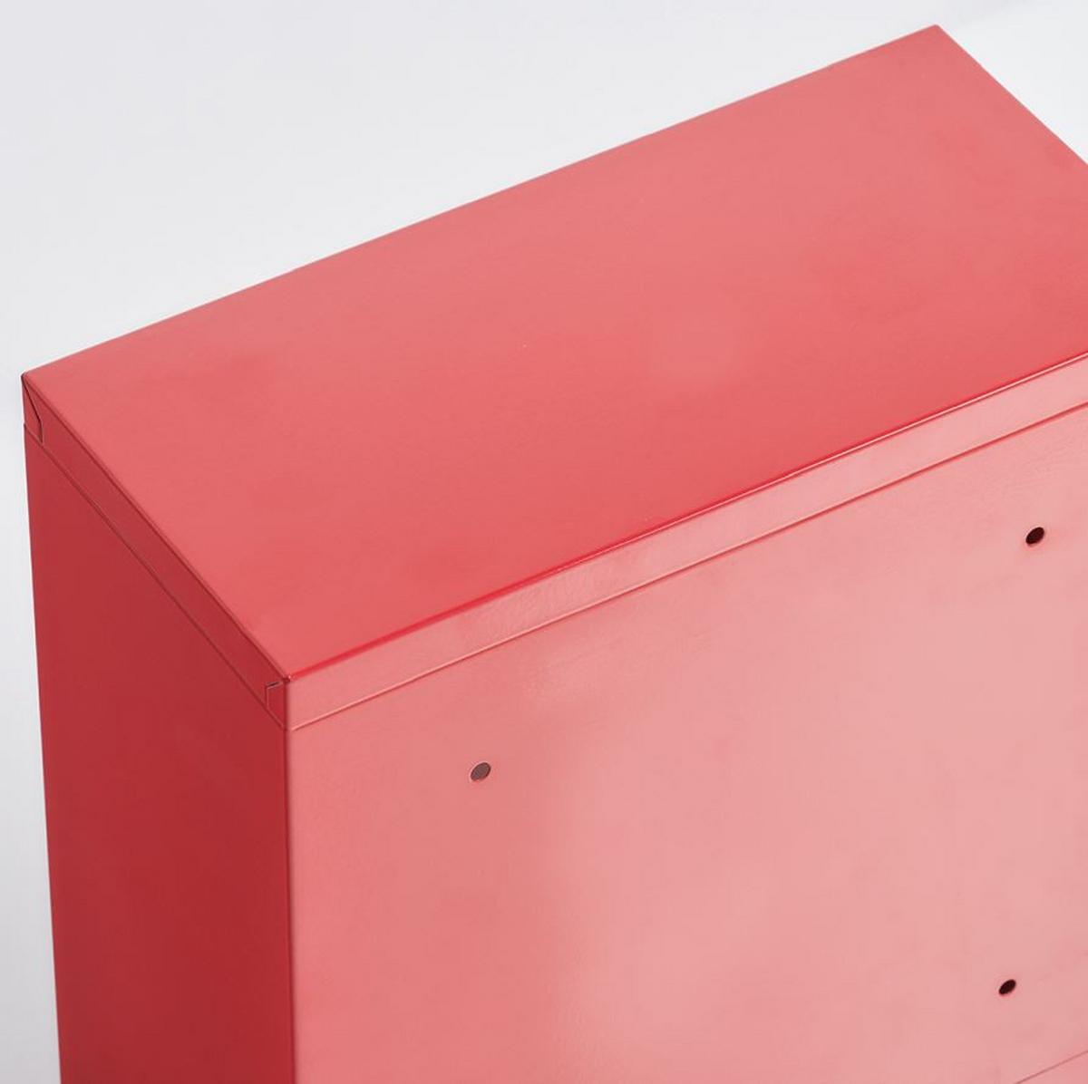 Medizinschrank Rot B: 25 Cm - Rot, Basics, Glas/Metall (25/45/12cm) - Zeller Present