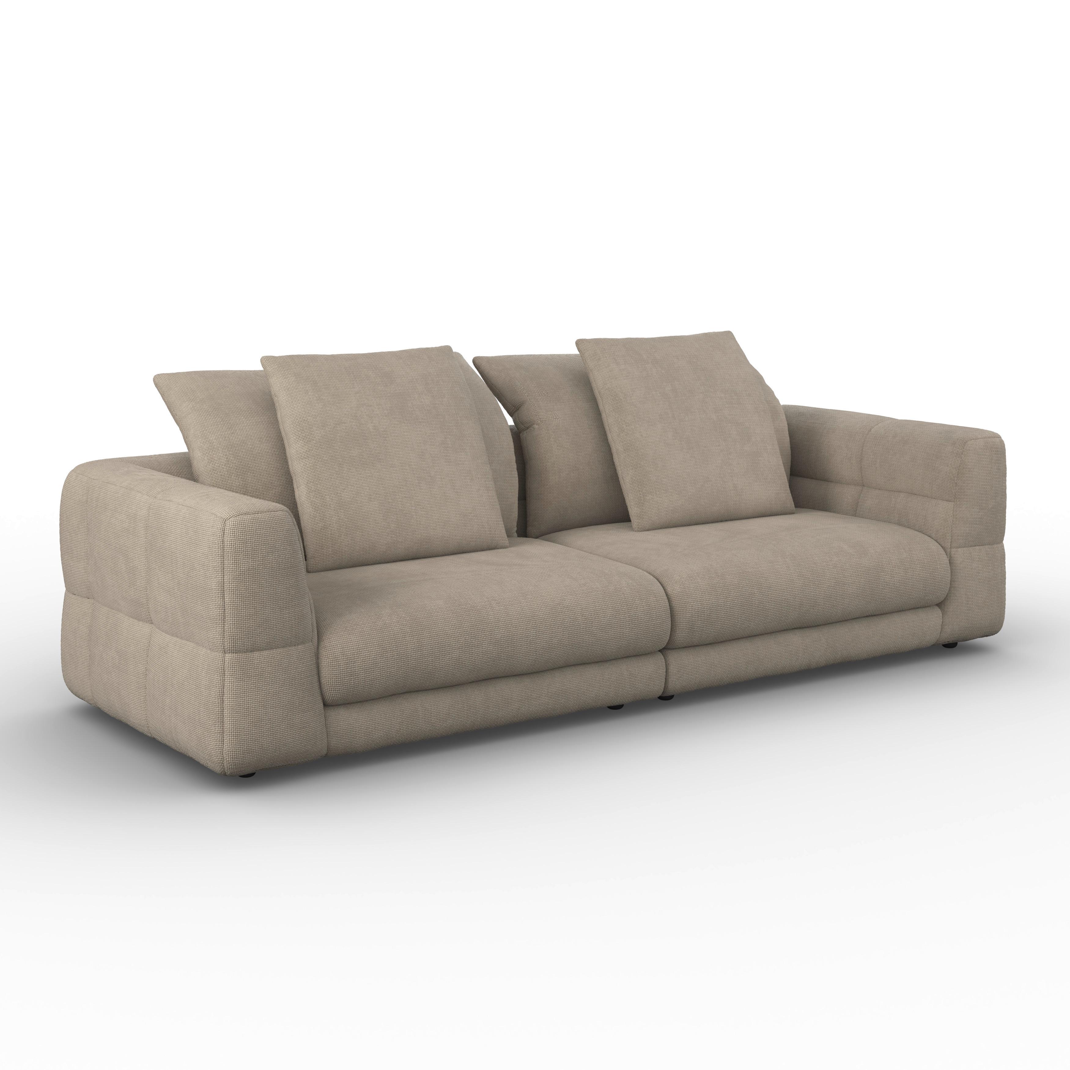 Pohovka LEA, béžová žinylka - černá/béžová, Moderní, kov/dřevo (284/87/110cm) - Bessagi Home