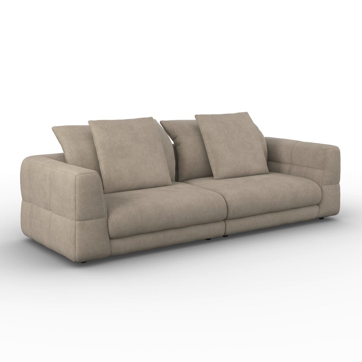 Pohovka LEA, béžová žinylka - černá/béžová, Moderní, kov/dřevo (284/87/110cm) - Bessagi Home