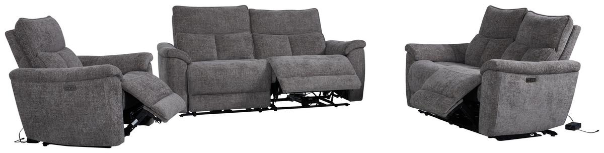 3-Sitzer-Sofa Tokio Mit Relaxfunktion Grau B: 200 cm - Grau, MODERN, Holz/Textil (200/96,5/102cm)