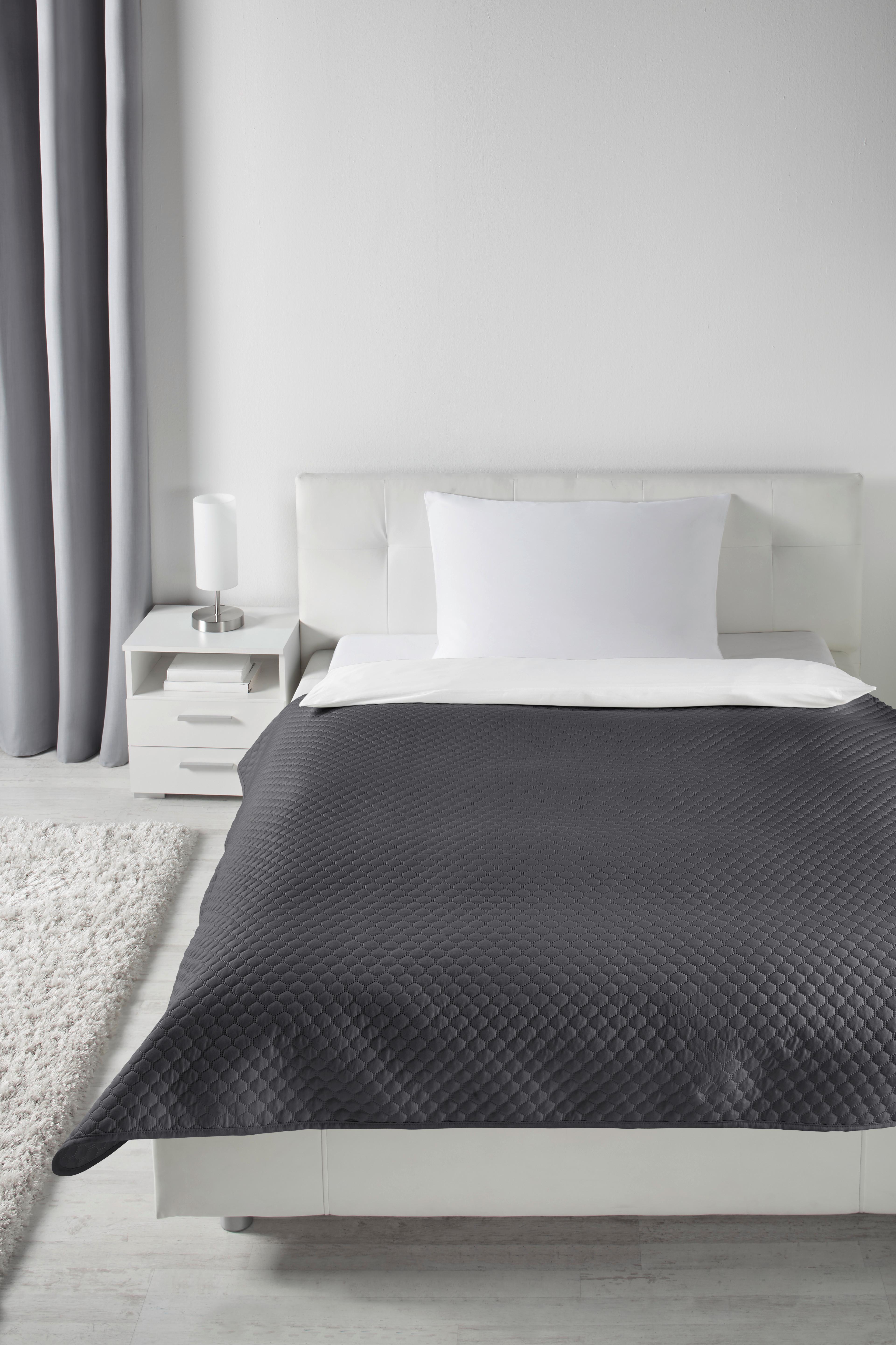 Denná Prikrývka Grazyna, 230/230cm, Tmavosivá - antracitová, textil (230/230cm) - Modern Living