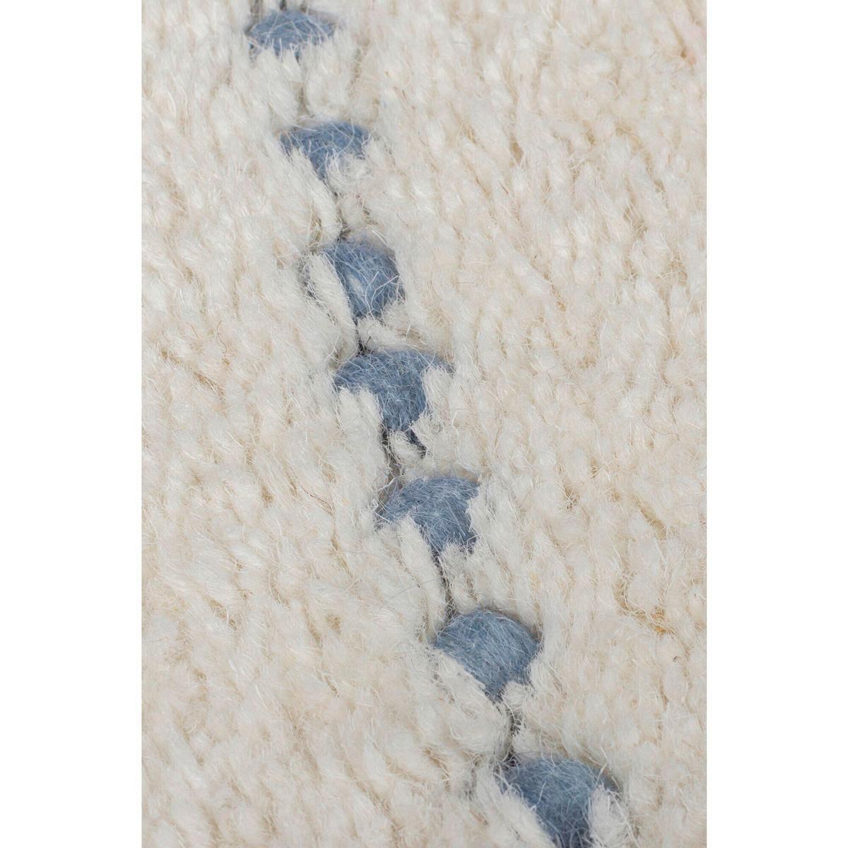 Handwebteppich Dottie Wolle Blue - Blau, KONVENTIONELL, Textil (120/170cm)