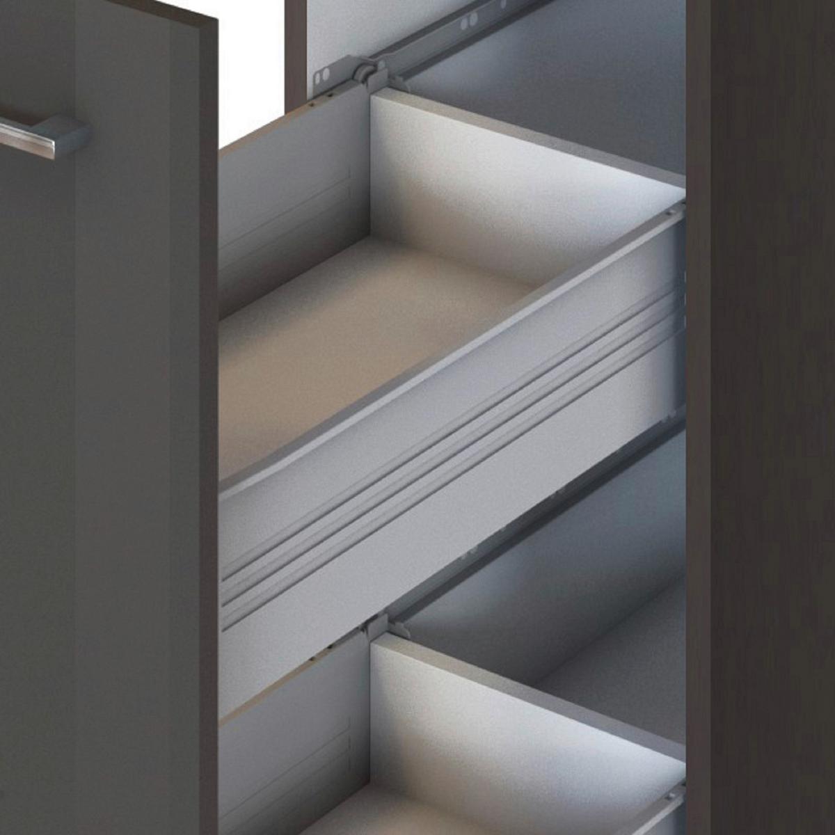 Küchenblock Mailand Graphitfarben B: 330cm - Graphitfarben/Sonoma Eiche, MODERN, Holzwerkstoff (330cm) - Held