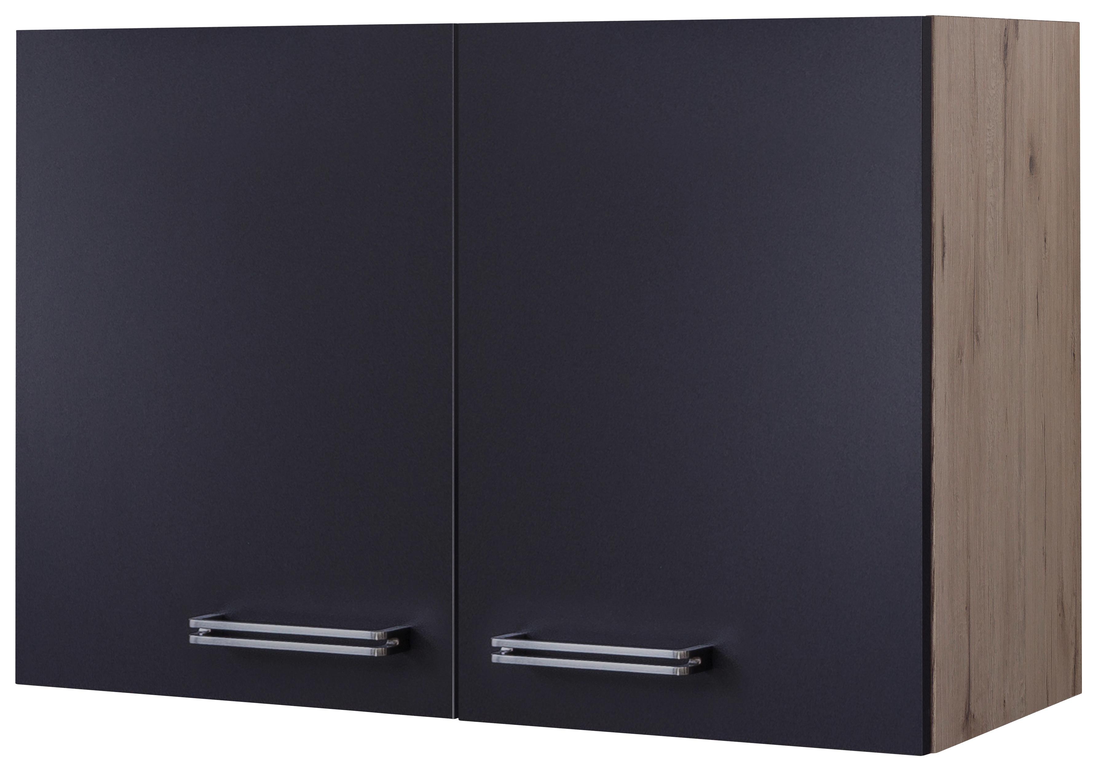 KUCHYŇSKÁ HORNÍ SKŘÍŇKA MILANO - barvy dubu/antracitová, Moderní, kov/kompozitní dřevo (80/54/32cm)