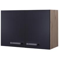 KUCHYŇSKÁ HORNÍ SKŘÍŇKA MILANO - barvy dubu/antracitová, Moderní, kov/kompozitní dřevo (80/54/32cm)