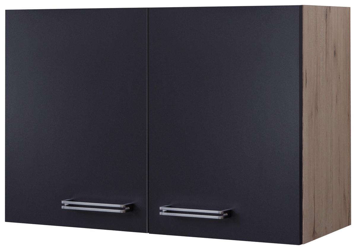 KUCHYŇSKÁ HORNÍ SKŘÍŇKA MILANO - barvy dubu/antracitová, Moderní, kov/kompozitní dřevo (80/54/32cm)