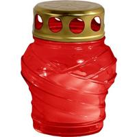 Temetői Mécses Üveg - piros, Üveg/fém (7/10cm)