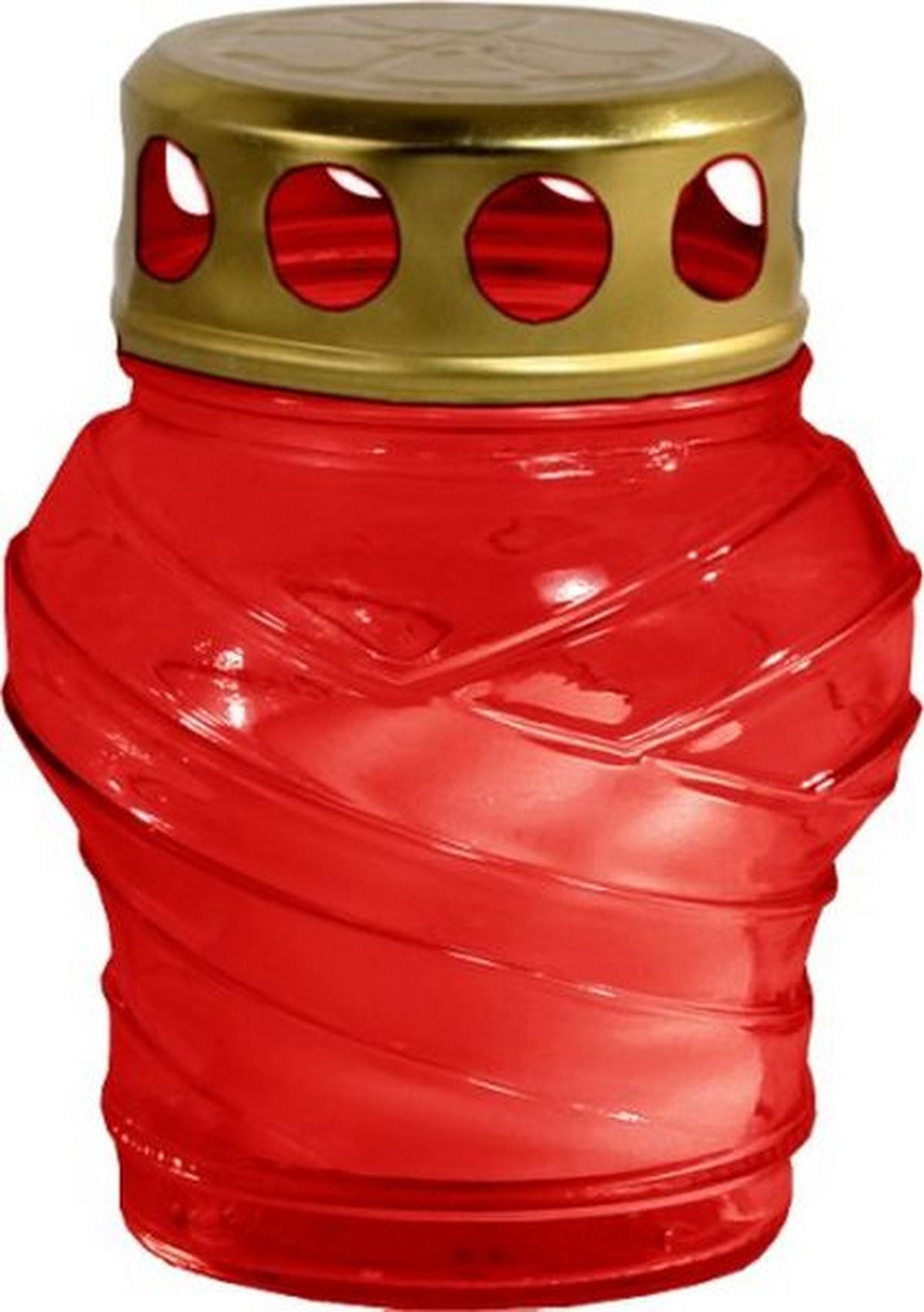 Temetői Mécses Üveg - piros, Üveg/fém (7/10cm)