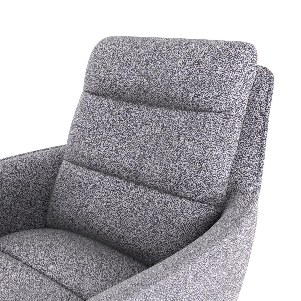 Armlehnstuhl Luce Grau/Schwarz B: 60 cm - Schwarz/Grau, MODERN, Textil/Metall (60/89/67cm) - MID.YOU
