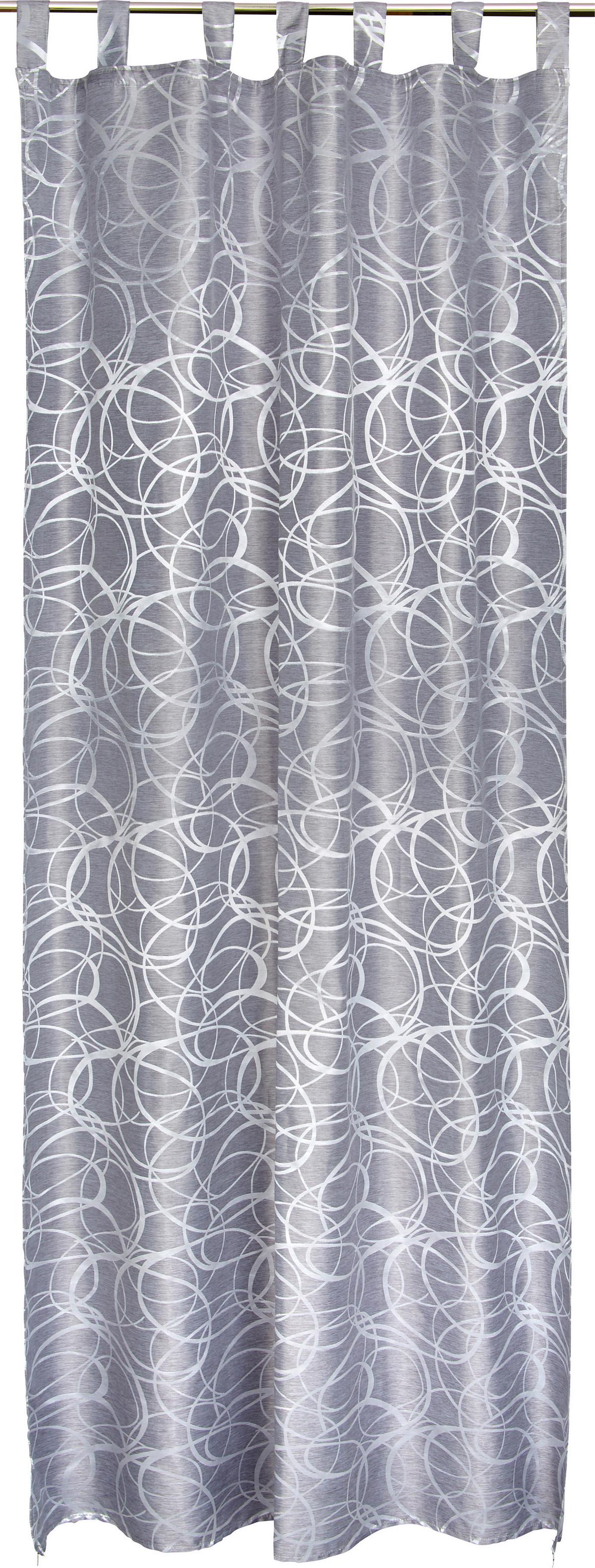 Vorhang Mit Schlaufen Und Band Linda 140x255 Cm Silber - Silberfarben, KONVENTIONELL, Textil (140/255cm) - Ondega
