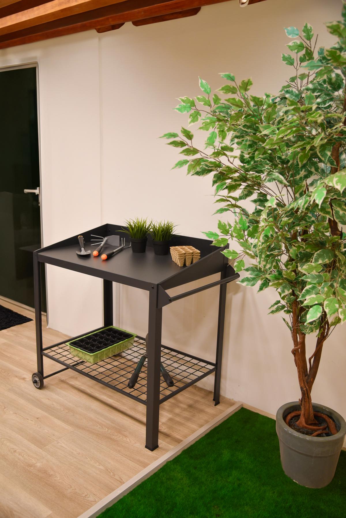 Pflanztisch Mobiler Pflanztisch Diana - Anthrazit, Basics, Metall (90/90/55cm)