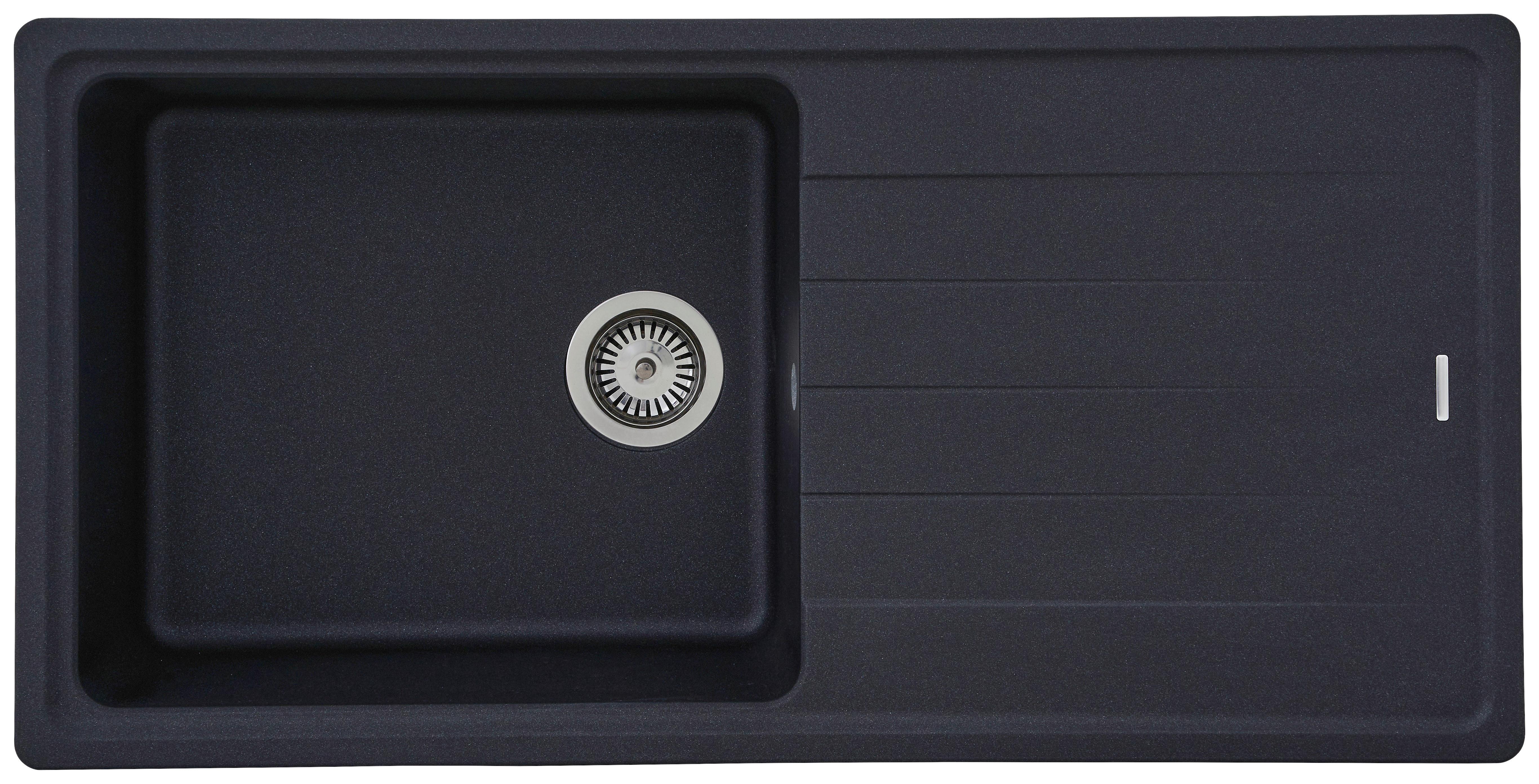 Spüle Respekta Stein BxT: 100x50 cm - Schwarz, Trend, Stein (100/18,5/50cm) - Respekta