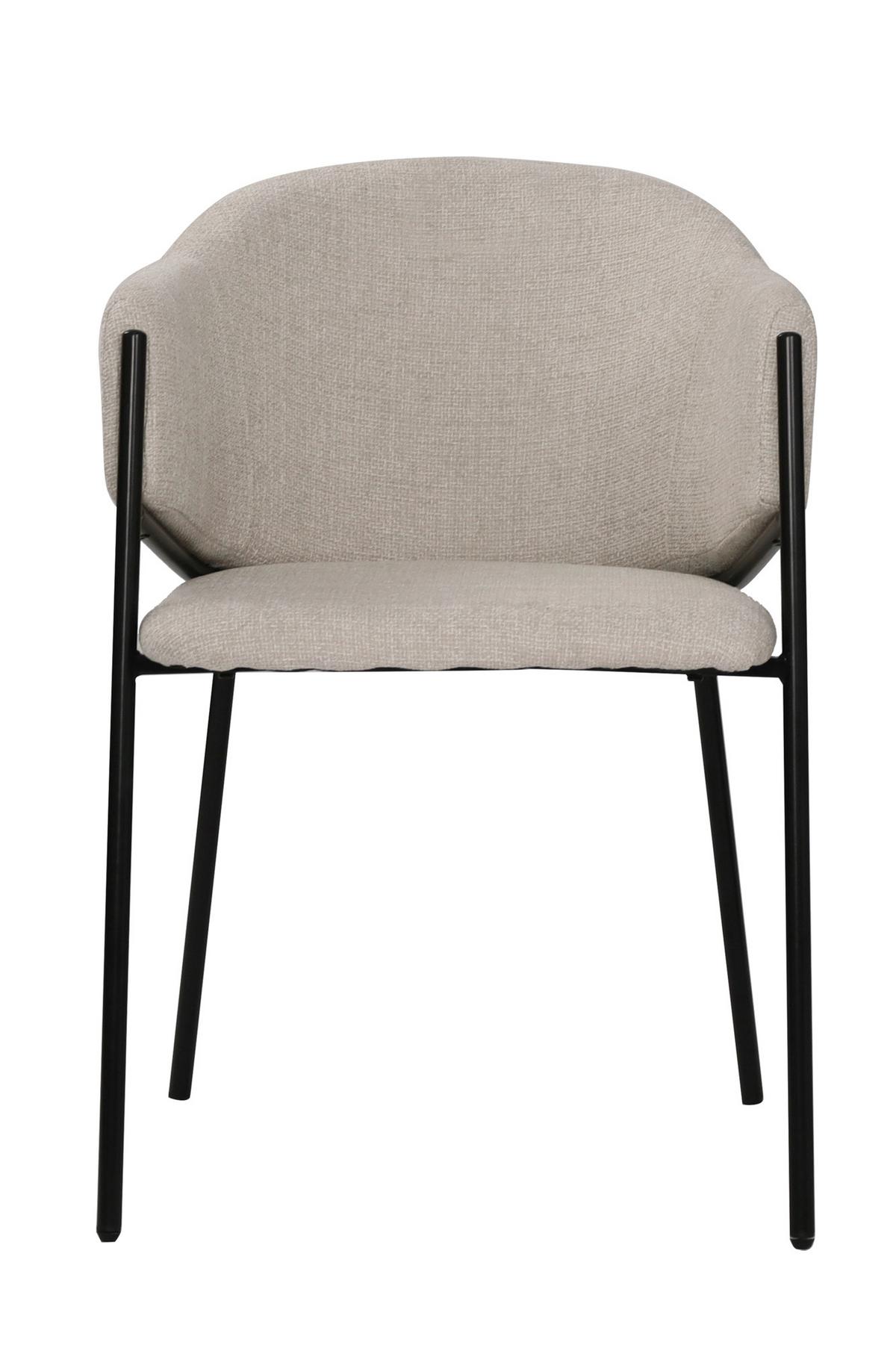 ARMLEHNSTUHL-SET Schwarz/Beige 2-teilig - Beige/Schwarz, MODERN, Textil/Metall (60/76/52cm) - MID.YOU